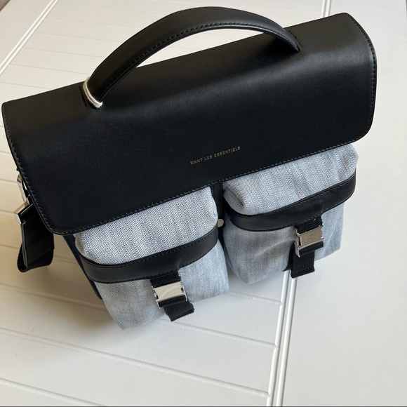 Want Les Essentiels Leather Canvas Durham Utility Messenger - Picture 3 of 7